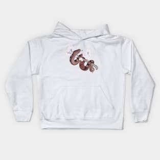 White Sakura Ball Python: Brown Kids Hoodie